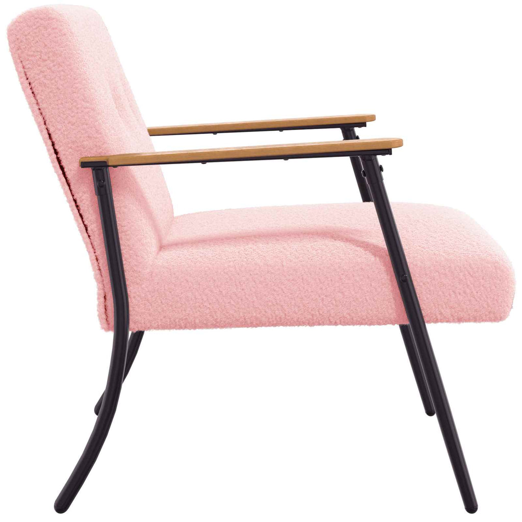 poltrona Rosa Tessuto simile alla lana ricci