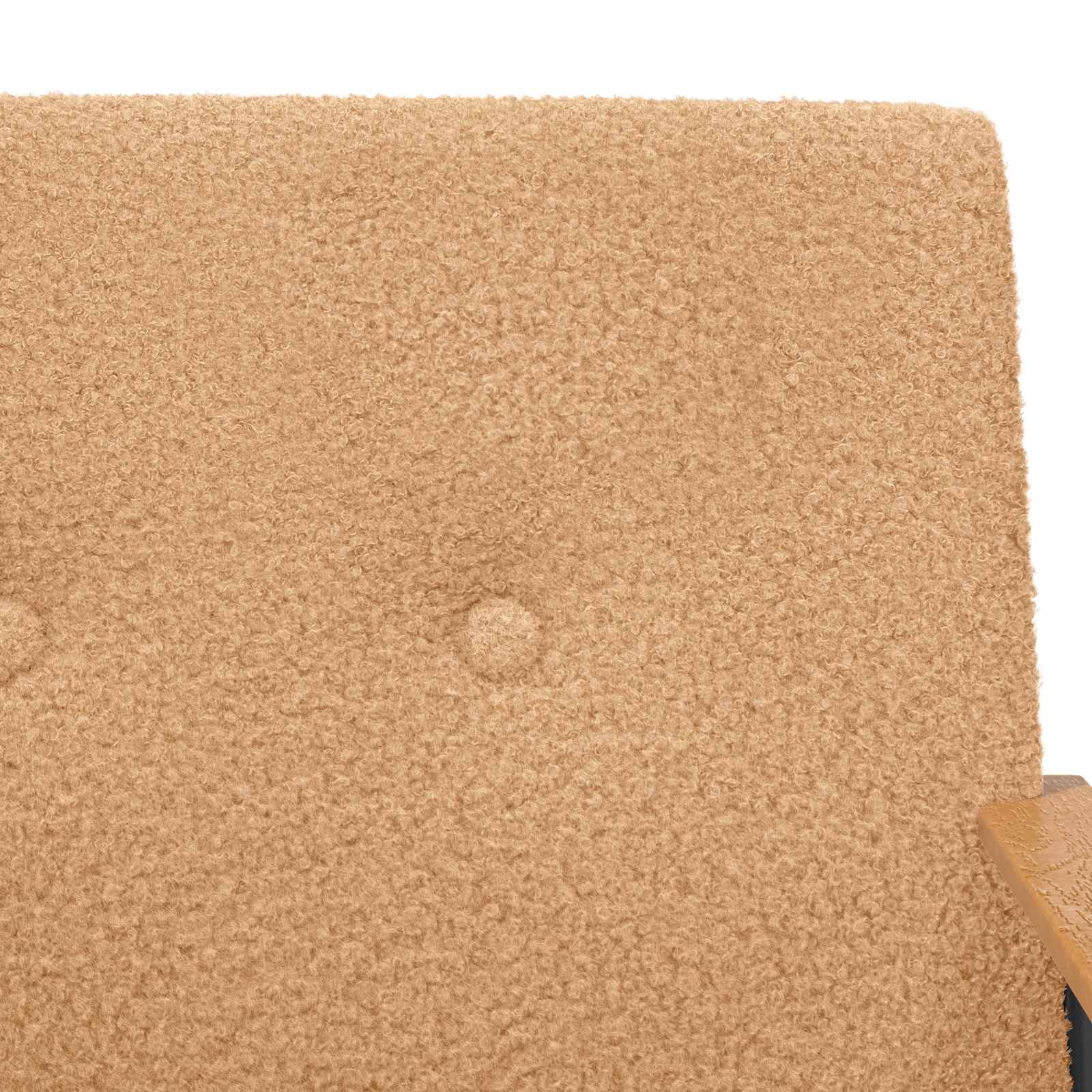 poltrona Beige Tessuto simile alla lana ricci