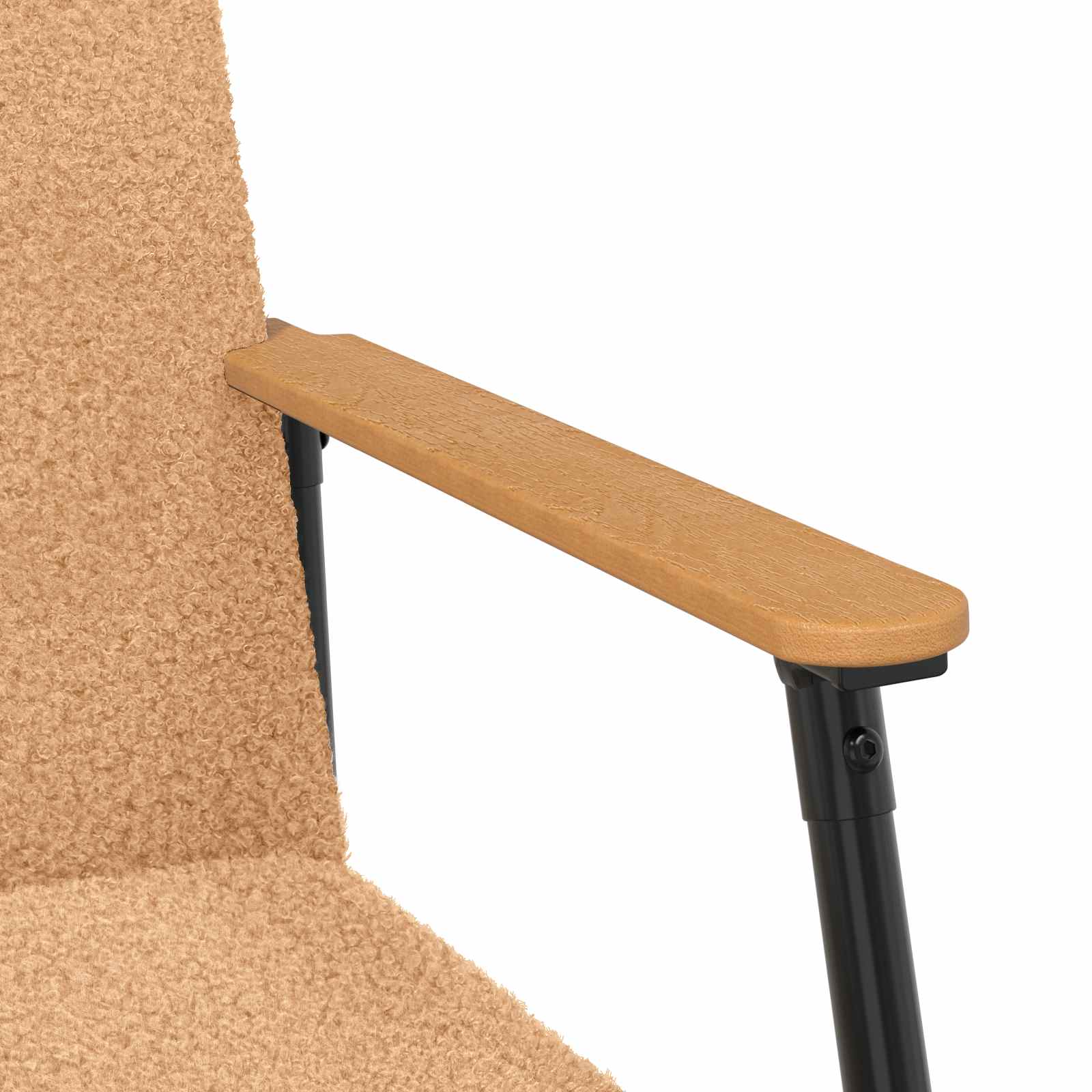 poltrona Beige Tessuto simile alla lana ricci