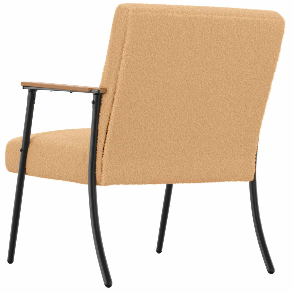 poltrona Beige Tessuto simile alla lana ricci