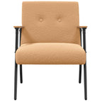 poltrona Beige Tessuto simile alla lana ricci