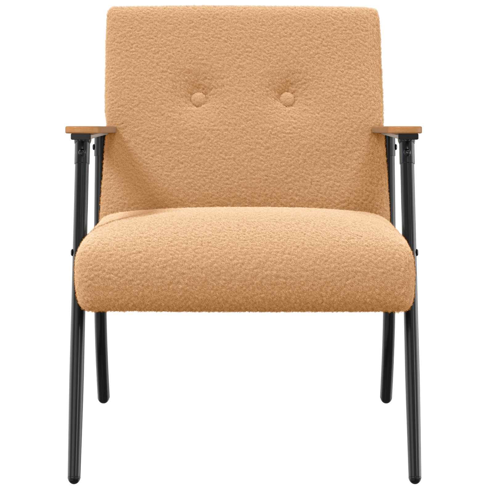 poltrona Beige Tessuto simile alla lana ricci
