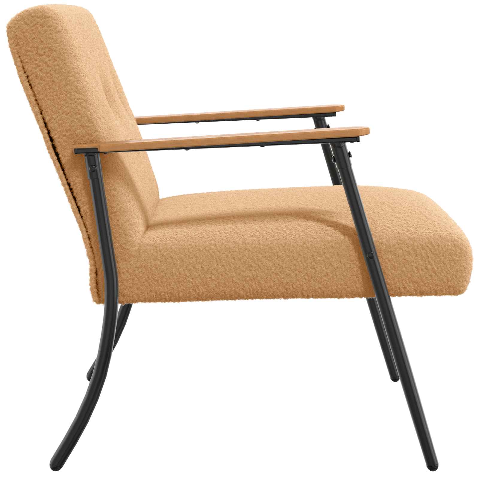 poltrona Beige Tessuto simile alla lana ricci