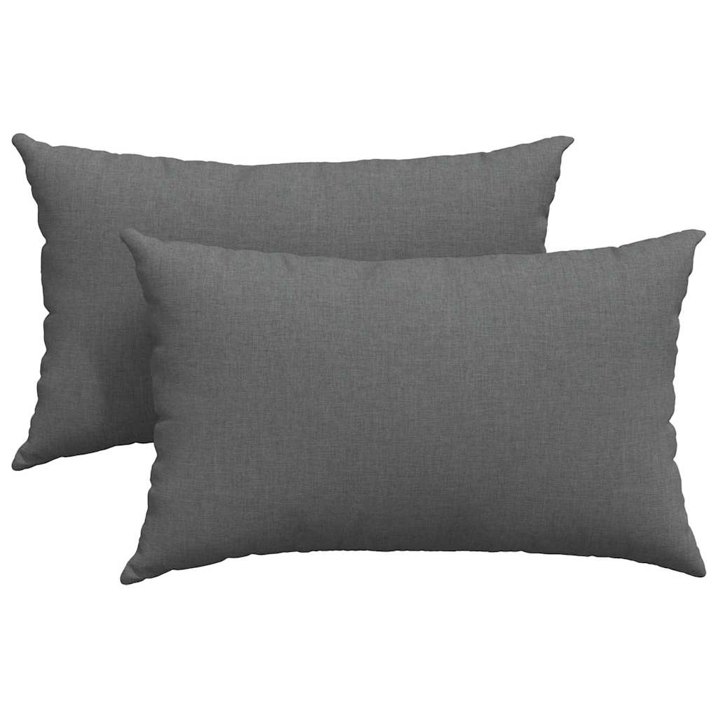 Cuscini da Divano 2 pcs Grigio scuro 50 x 30 cm Tessuto