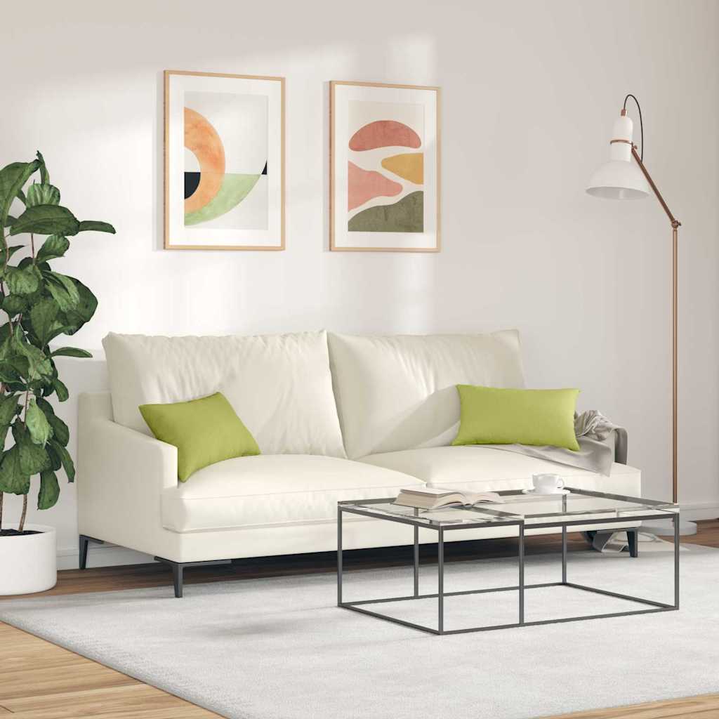 Cuscini da Divano 2 pcs Verde chiaro 50 x 30 cm Tessuto