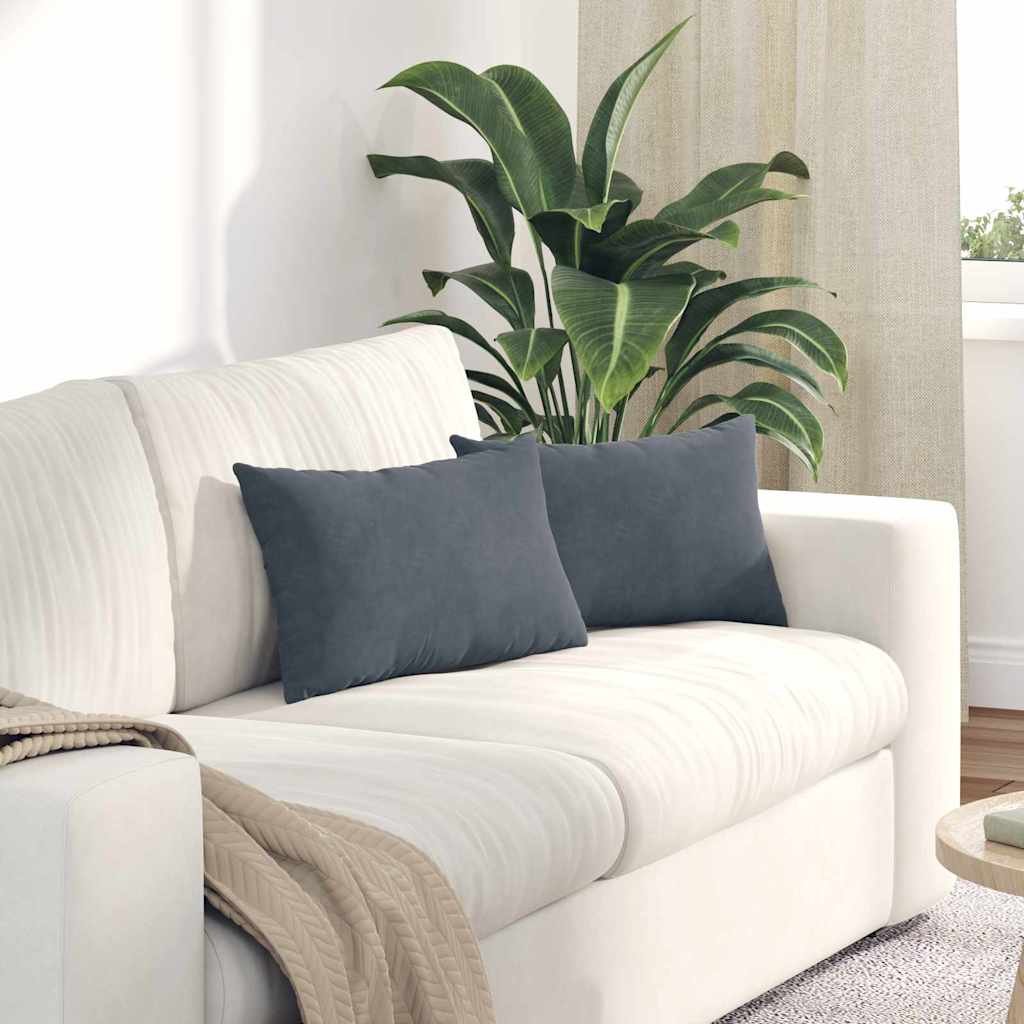 Cuscini da Divano 2 pcs Grigio scuro 50 x 30 cm