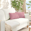 Cuscini da Divano 2 pcs Rosa 50 x 30 cm Tessuto in Cords