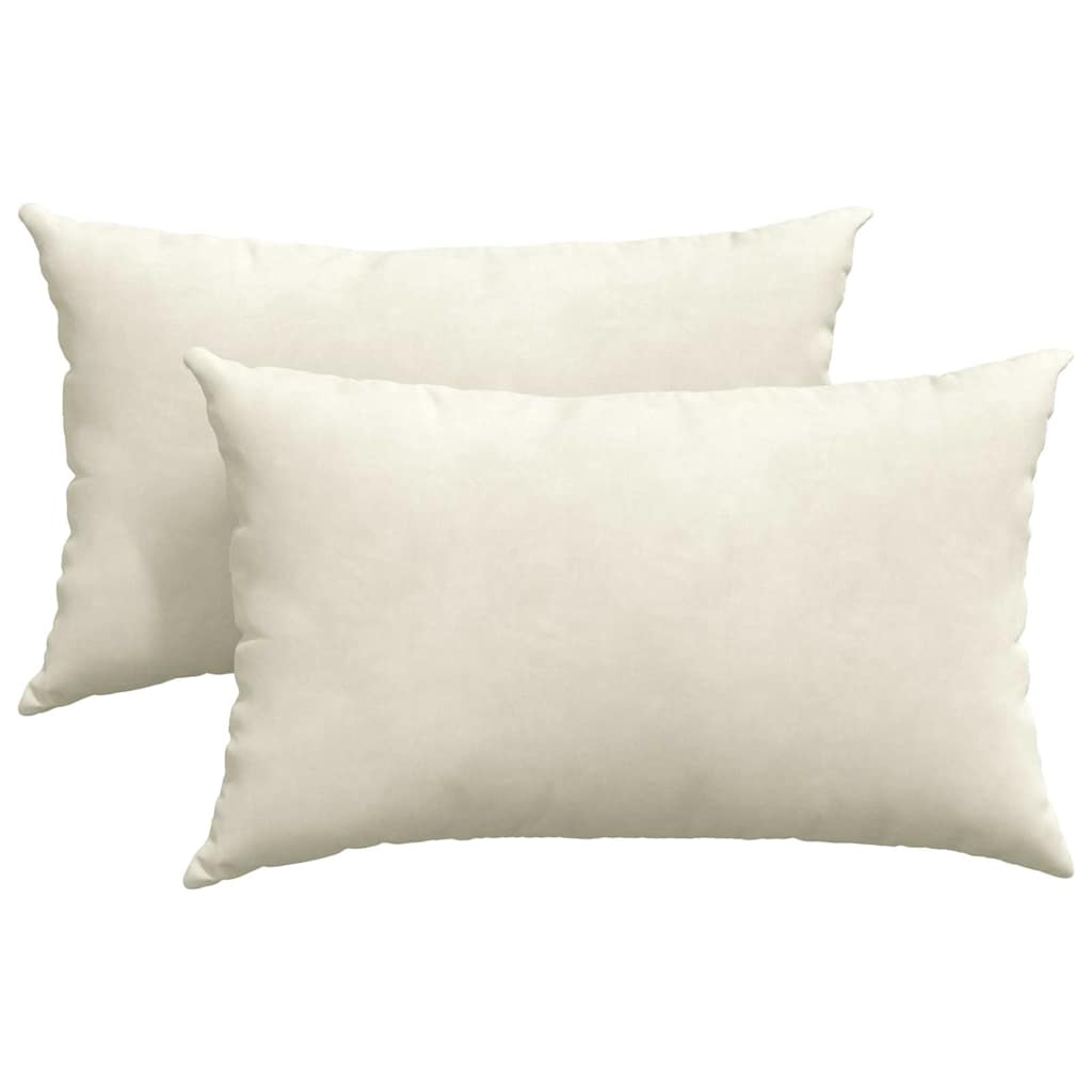 Cuscini da Divano 2 pcs Crema 50 x 30 cm Tessuto in Cords