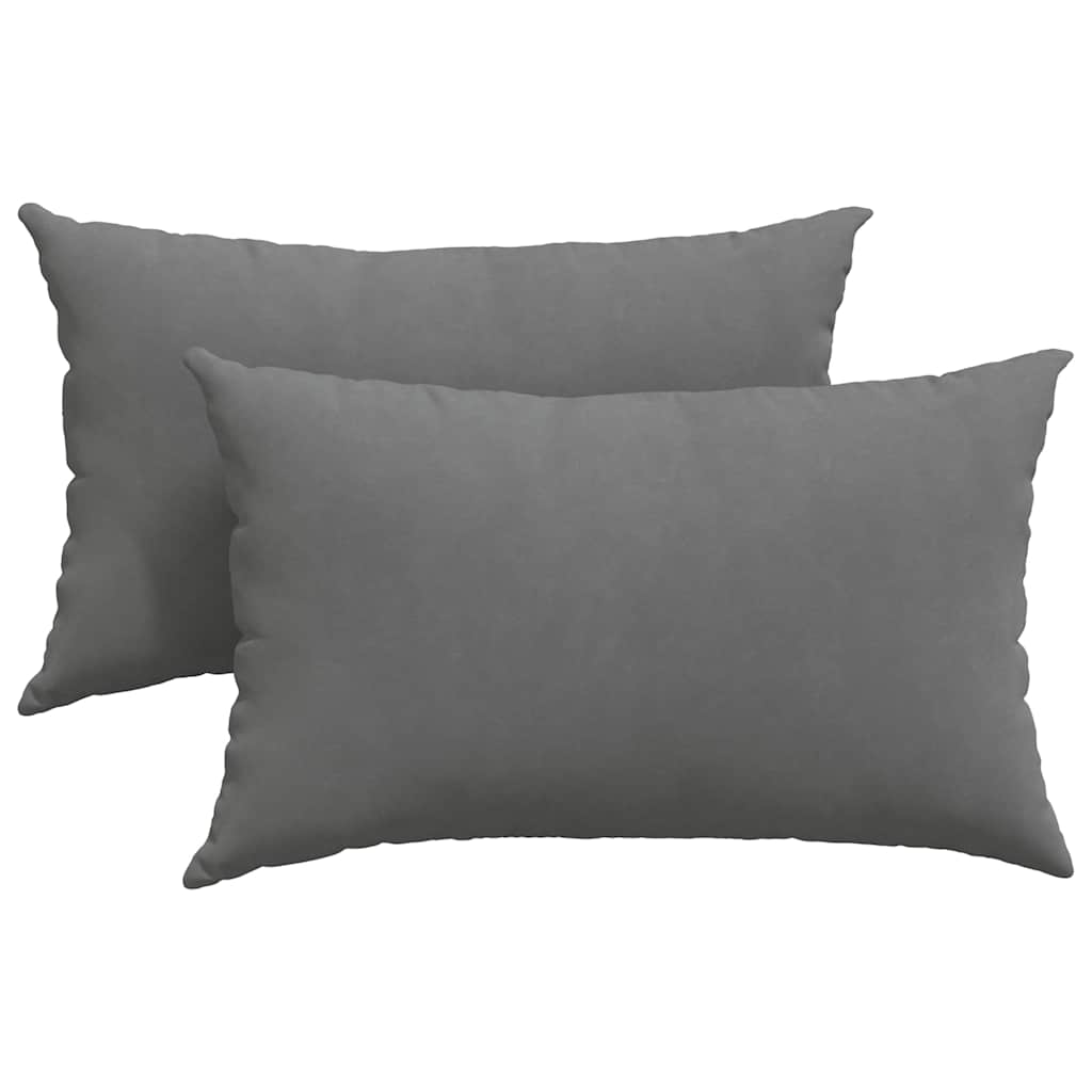 Cuscini da Divano 2 pcs Grigio scuro 50 x 30 cm Tessuto
