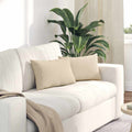 Cuscini da Divano 2 pcs Crema 50 x 30 cm Tessuto