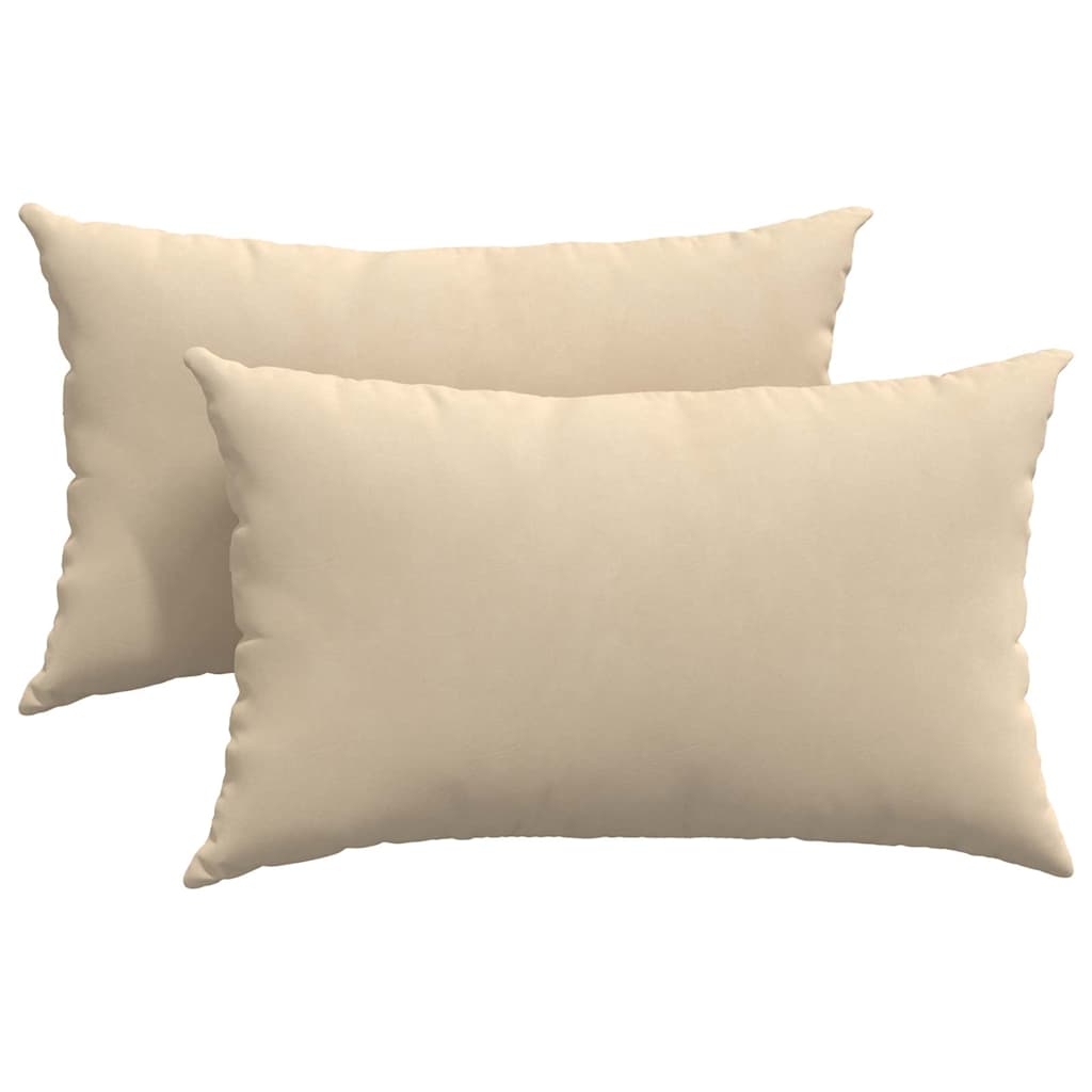Cuscini da Divano 2 pcs Crema 50 x 30 cm Tessuto