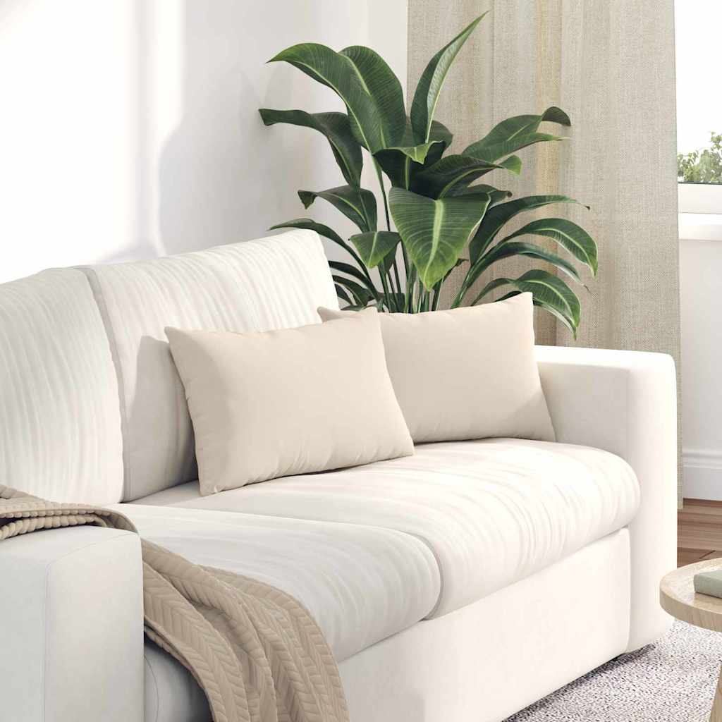 Cuscini da Divano 2 pcs Beige 50 x 30 cm Tessuto