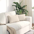 Cuscini da Divano 2 pcs Beige 50 x 30 cm Tessuto