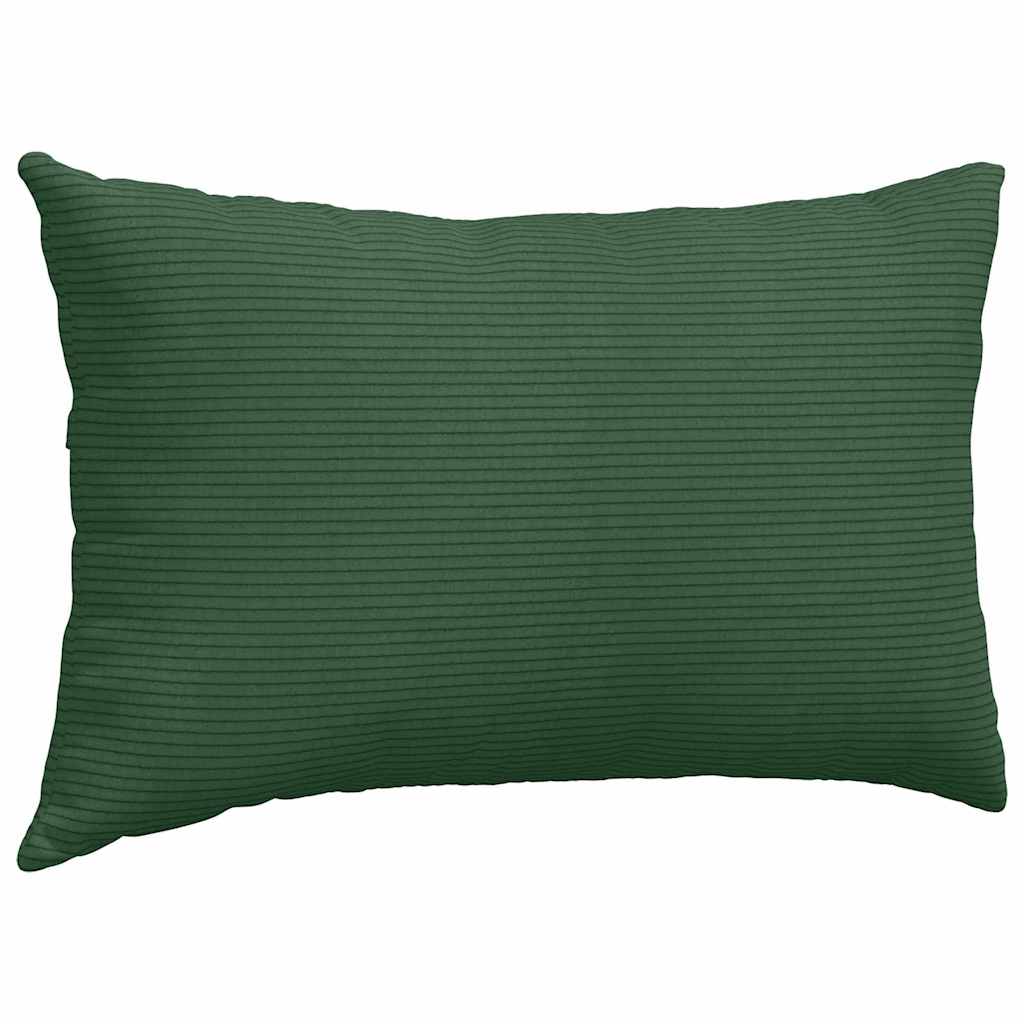 Cuscini da Divano 2 pcs Verde Scuro 50 x 30 cm Tessuto in Cords