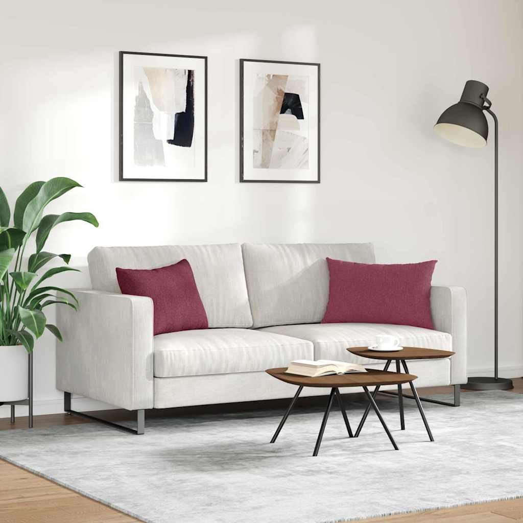 Cuscini da Divano 2 pcs Rosso Vino 60 x 40 cm Tessuto