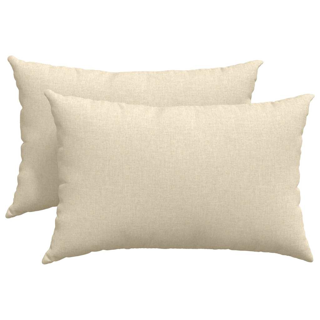 Cuscini da Divano 2 pcs Crema 60 x 40 cm Tessuto