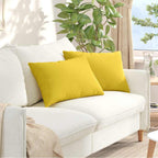 Cuscini da Divano 2 pcs Giallo Chiaro 60 x 40 cm Tessuto