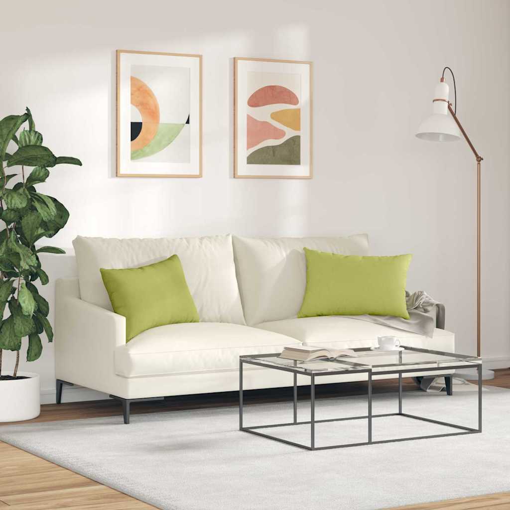 Cuscini da Divano 2 pcs Verde chiaro 60 x 40 cm Tessuto