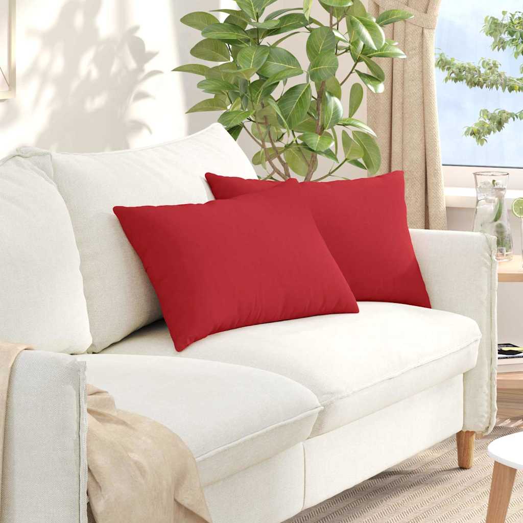 Cuscini da Divano 2 pcs Rosso 60 x 40 cm Tessuto