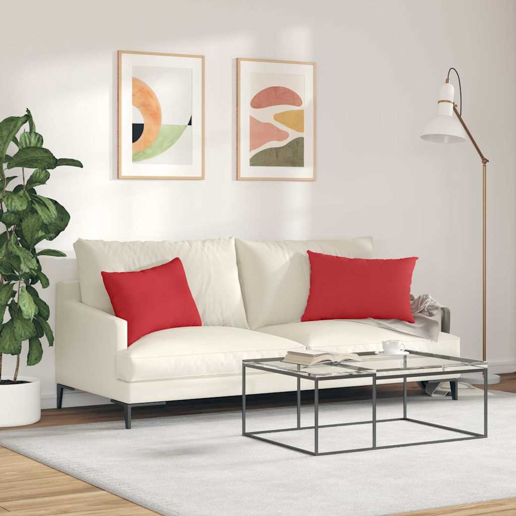 Cuscini da Divano 2 pcs Rosso 60 x 40 cm Tessuto