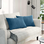 Cuscini da Divano 2 pcs Blu 60 x 40 cm Tessuto in Cords