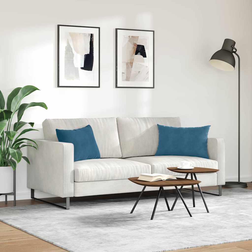Cuscini da Divano 2 pcs Blu 60 x 40 cm Tessuto in Cords