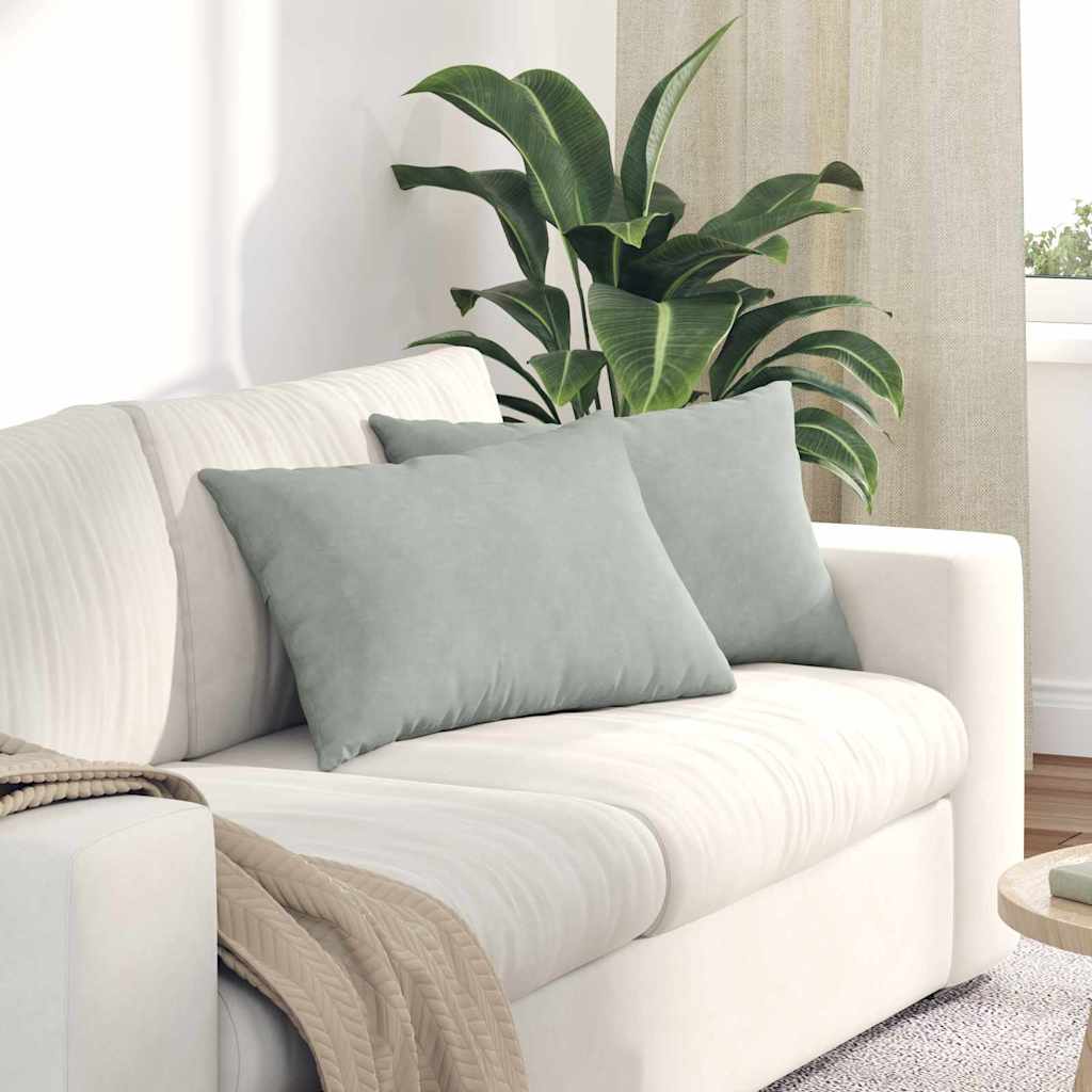 Cuscini da Divano 2 pcs Grigio chiaro 60 x 40 cm