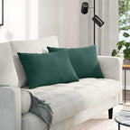 Cuscini da Divano 2 pcs Verde scuro 60 x 40 cm Tessuto in Cords