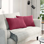 Cuscini da Divano 2 pcs Rosso Vino 60 x 40 cm Tessuto in Cords
