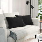 Cuscini da Divano 2 pcs Nero 60 x 40 cm Tessuto in Cords