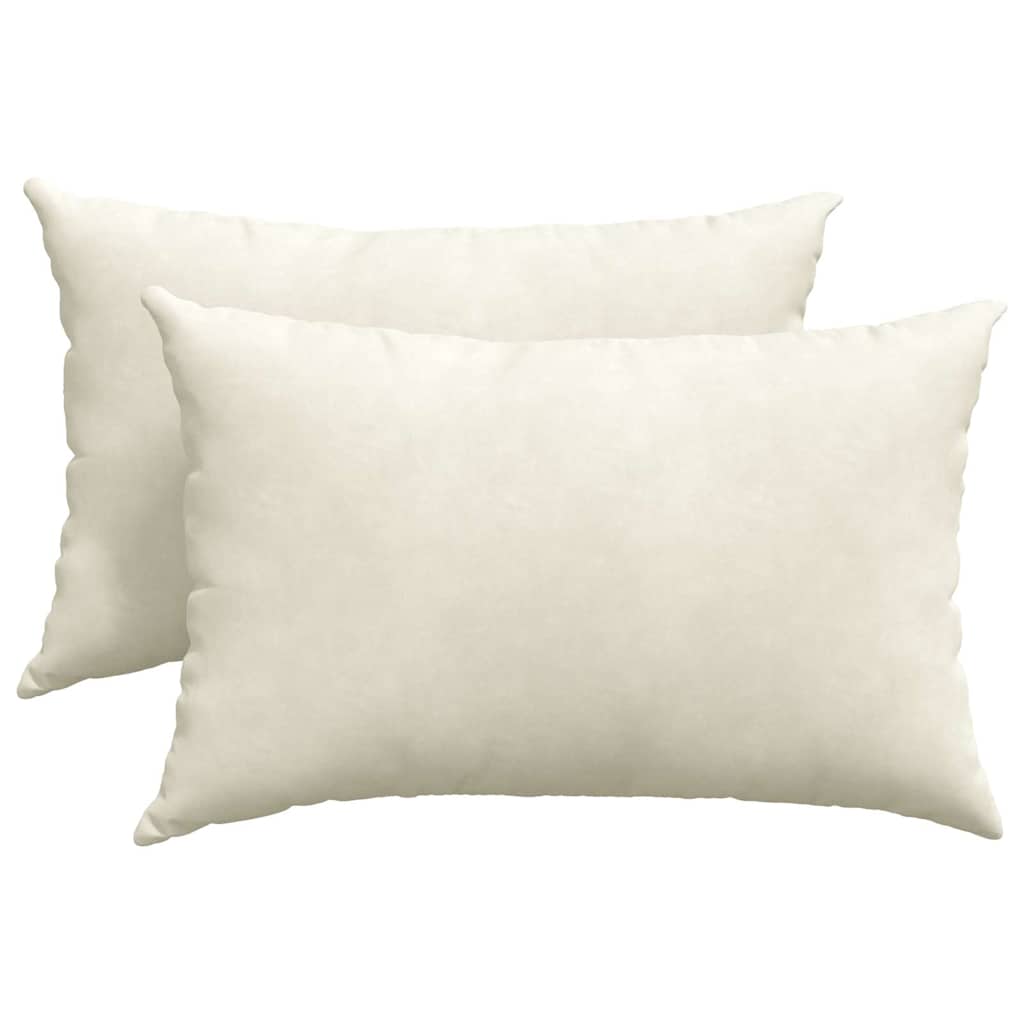 Cuscini da Divano 2 pcs Crema 60 x 40 cm Tessuto in Cords