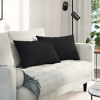 Cuscini da Divano 2 pcs Nero 60 x 40 cm Tessuto