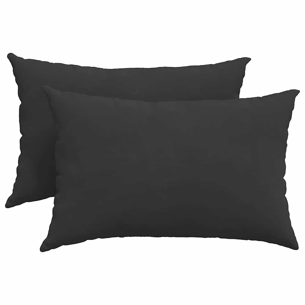 Cuscini da Divano 2 pcs Nero 60 x 40 cm Tessuto