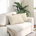 Cuscini da Divano 2 pcs Beige 60 x 40 cm Tessuto