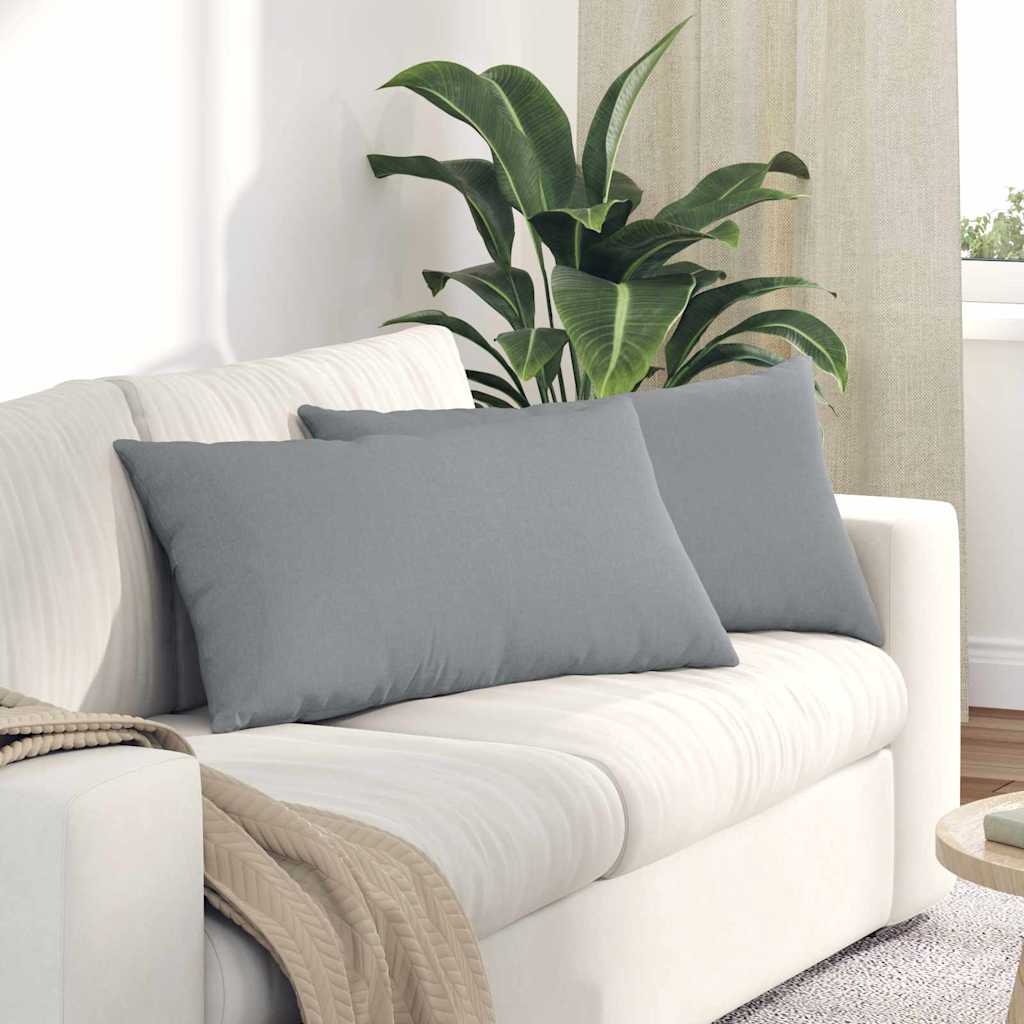 Cuscini da Divano 2 pcs Grigio chiaro 80 x 40 cm Tessuto