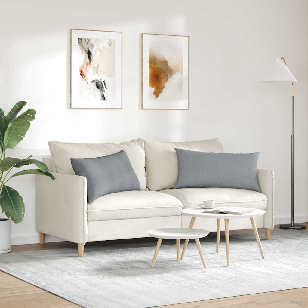 Cuscini da Divano 2 pcs Grigio chiaro 80 x 40 cm Tessuto