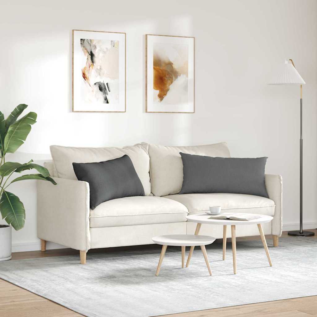 Cuscini da Divano 2 pcs Grigio scuro 80 x 40 cm Tessuto