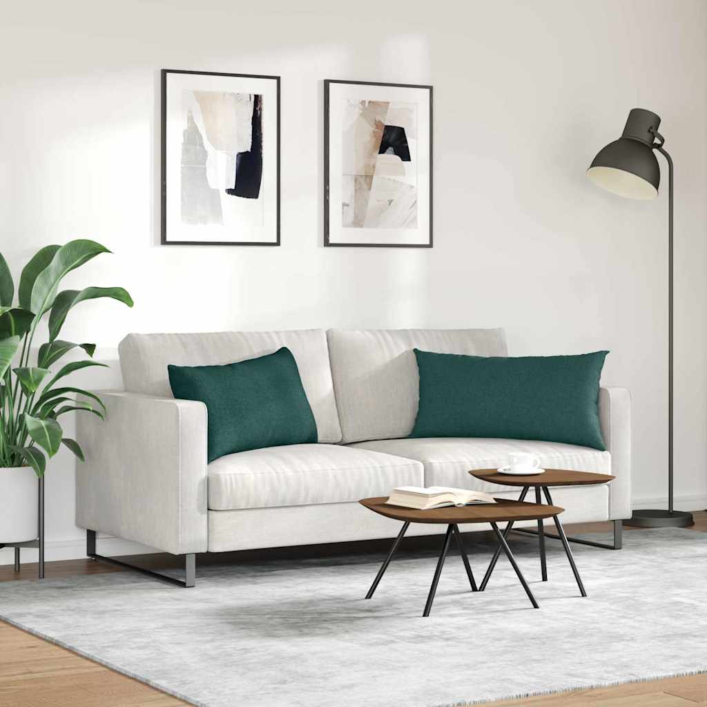 Cuscini da Divano 2 pcs Verde Scuro 80 x 40 cm Tessuto
