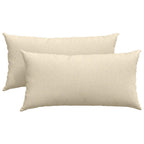 Cuscini da Divano 2 pcs Crema 80 x 40 cm Tessuto