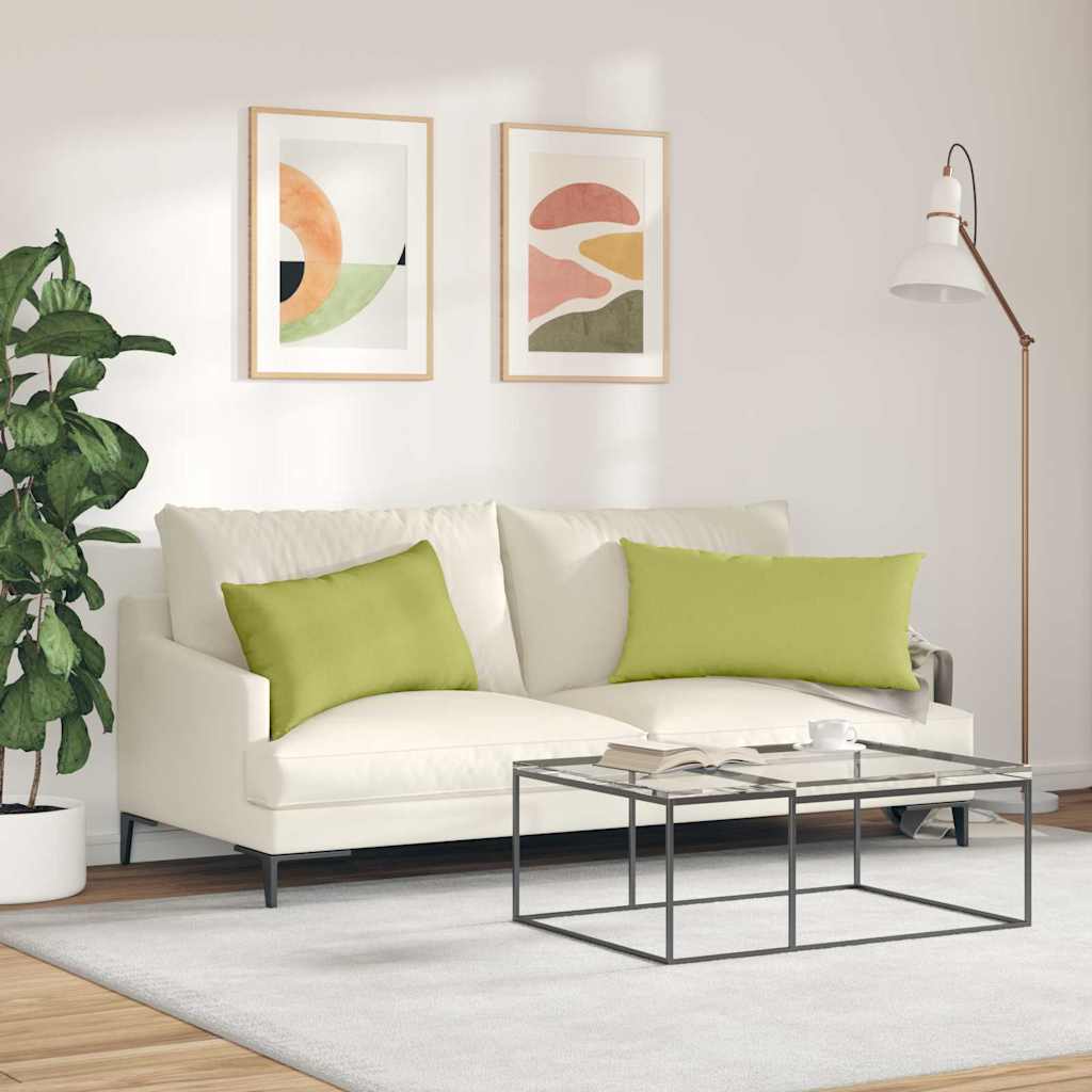 Cuscini da Divano 2 pcs Verde chiaro 80 x 40 cm Tessuto