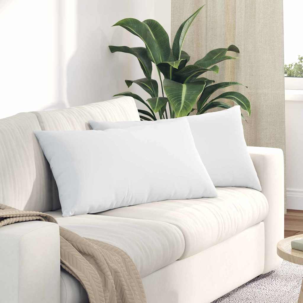 Cuscini da Divano 2 pcs Bianco 80 x 40 cm Tessuto
