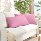 Cuscini da Divano 2 pcs Rosa 80 x 40 cm Tessuto