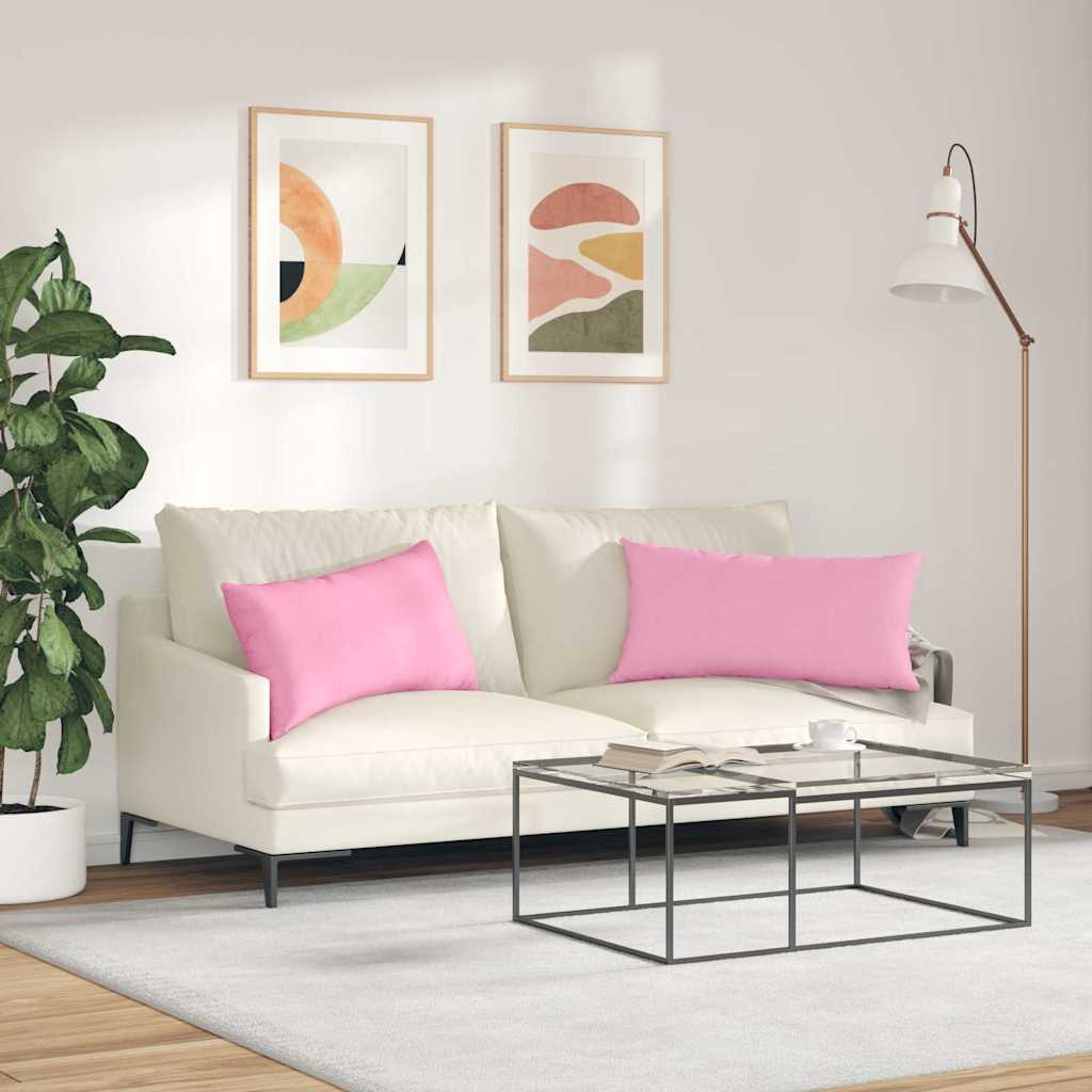 Cuscini da Divano 2 pcs Rosa 80 x 40 cm Tessuto