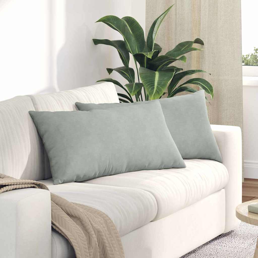 Cuscini da Divano 2 pcs Grigio chiaro 80 x 40 cm