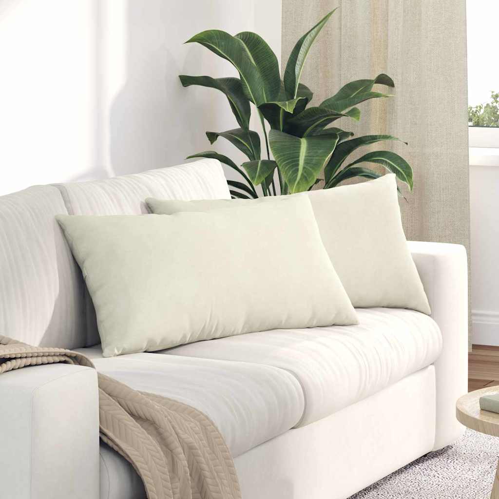 Cuscini da Divano 2 pcs Crema 80 x 40 cm Tessuto in Cords