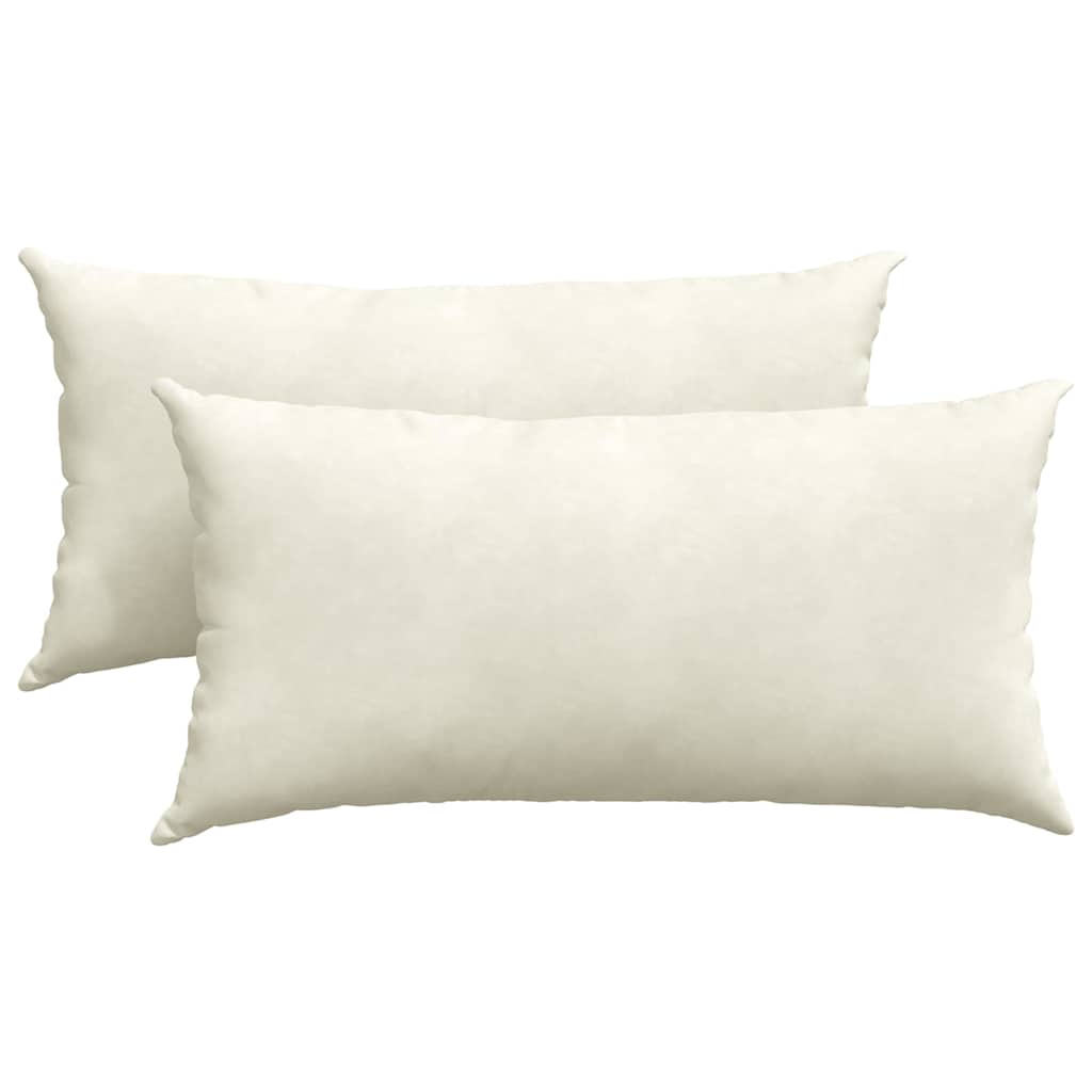 Cuscini da Divano 2 pcs Crema 80 x 40 cm Tessuto in Cords