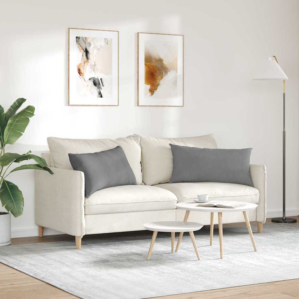 Cuscini da Divano 2 pcs Grigio scuro 80 x 40 cm Tessuto