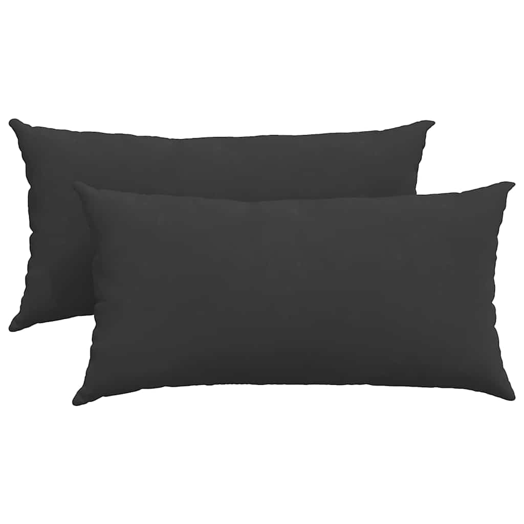 Cuscini da Divano 2 pcs Nero 80 x 40 cm Tessuto