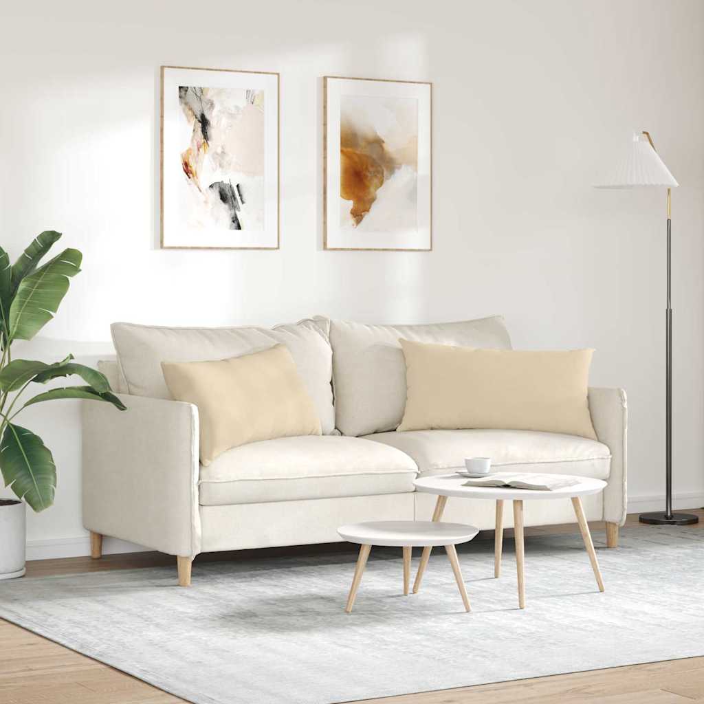 Cuscini da Divano 2 pcs Crema 80 x 40 cm Tessuto