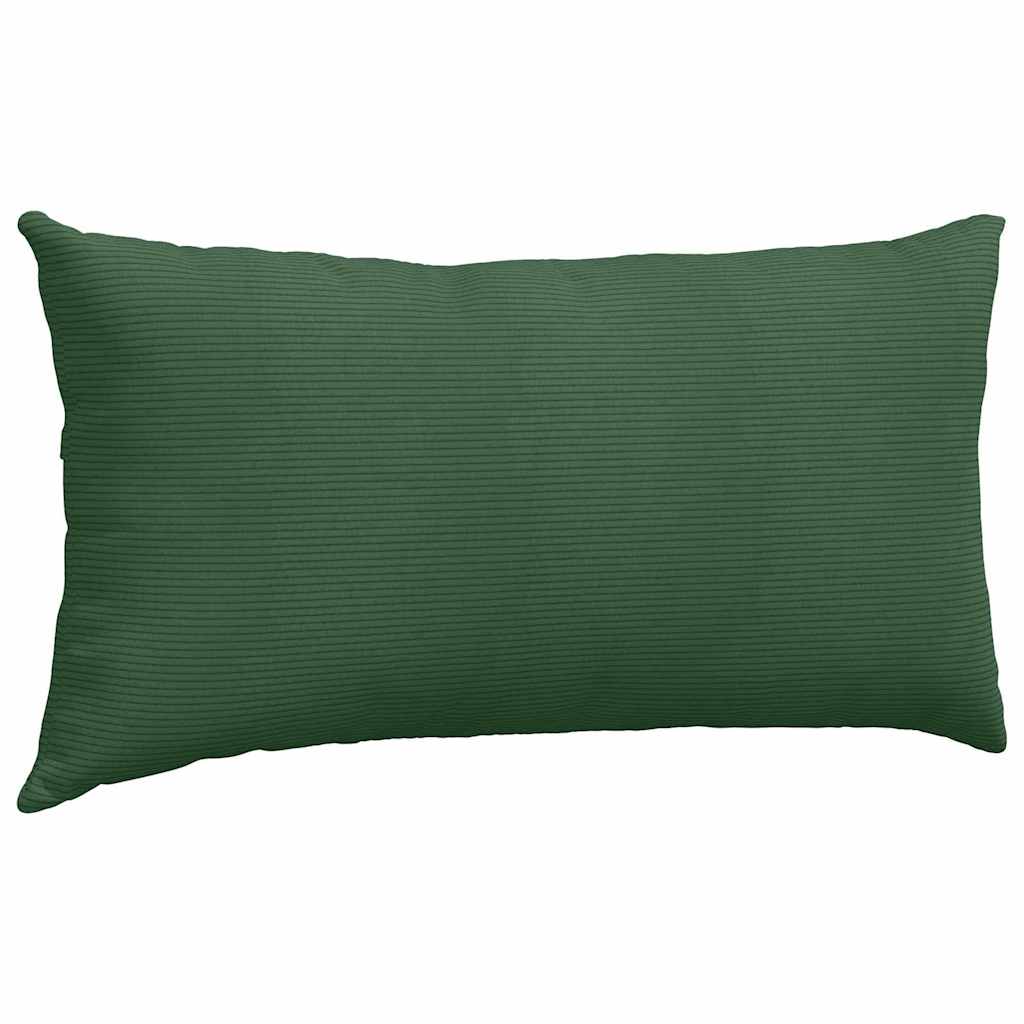 Cuscini da Divano 2 pcs Verde Scuro 80 x 40 cm Tessuto in Cords